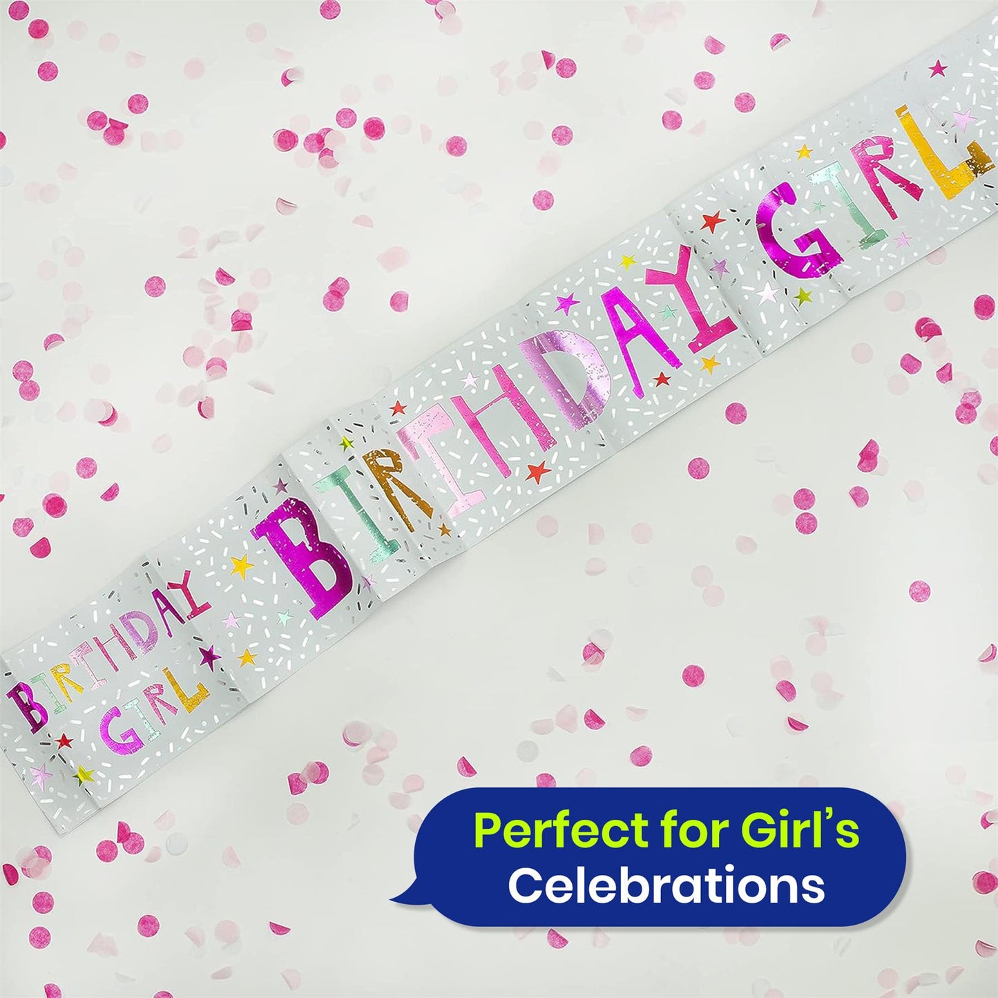 Balloon Garland and Birthday Girl Banner Set for Colourful Party Decor
