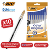 BIC Cristal Original Ballpoint Pens Medium Point (1.0 mm) Blue, Pouch of 8 - 1-5