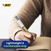 BIC 4 Colours Shine Ballpoint Pens Set of 12 Refillable Biros Gold Metal Barrel for Office and School