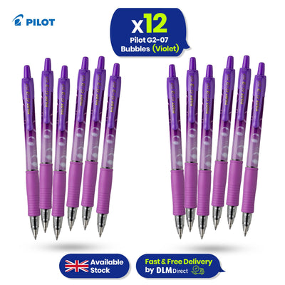 Pilot G2-07 - Bubbles - Violet - Blue Ink  - Box of 12