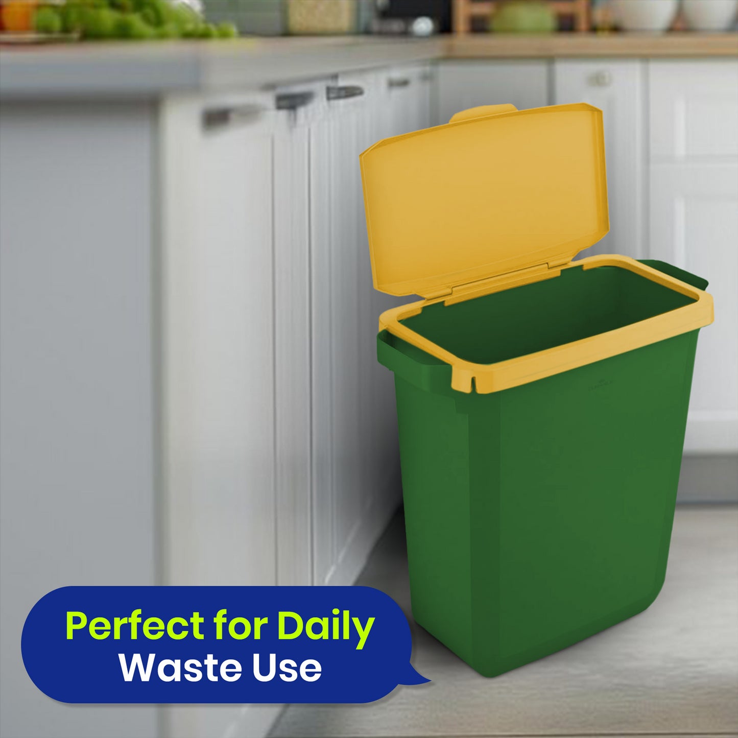 DURABIN 60L Green Bin Set & Yellow Hinged Lid and 25x 110L Recycled Bin Bags