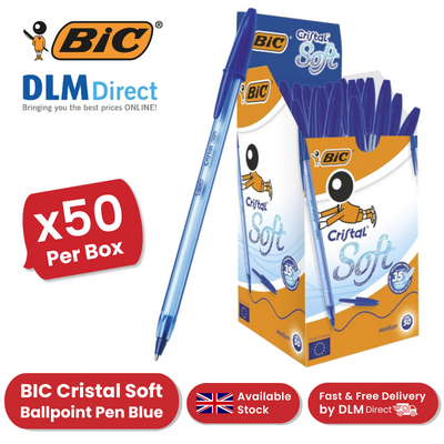 BIC CRISTAL SOFTBALL POINT BLUE - PACK OF 50