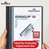 Durable Clip Folder 30 Sheet PVC Display File, 25 Pcs Black A4 Clip Bar File for Home