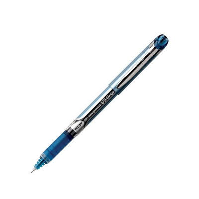 Pilot V5 Rollerball Pen Rubber Grip Needle Point 0.5mm Blue- Pack of 3