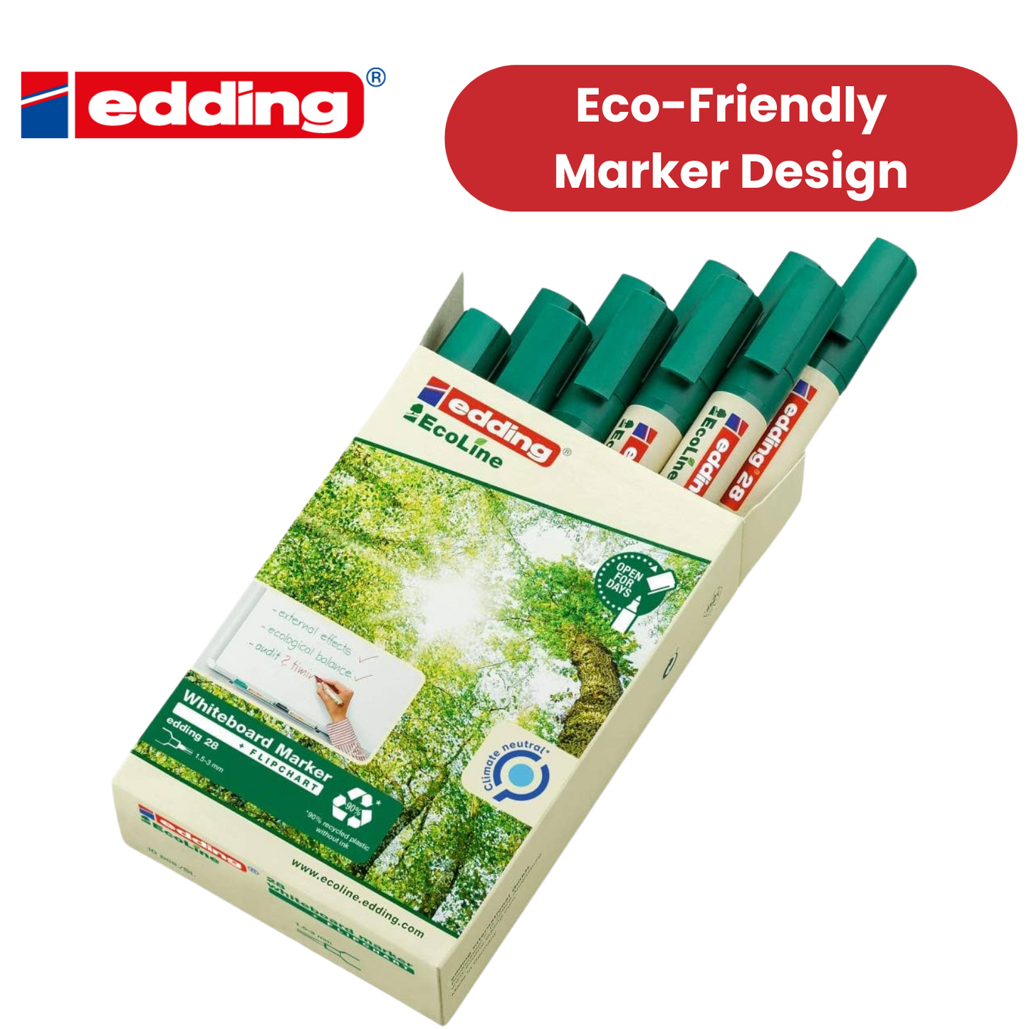 edding 28 Ecoline whiteboard marker - green - round tip 1.5-3 mm