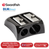 Swordfish Blinc Blinc Double-Hole Zinc Pencil Sharpener, Smooth & Stylish Black