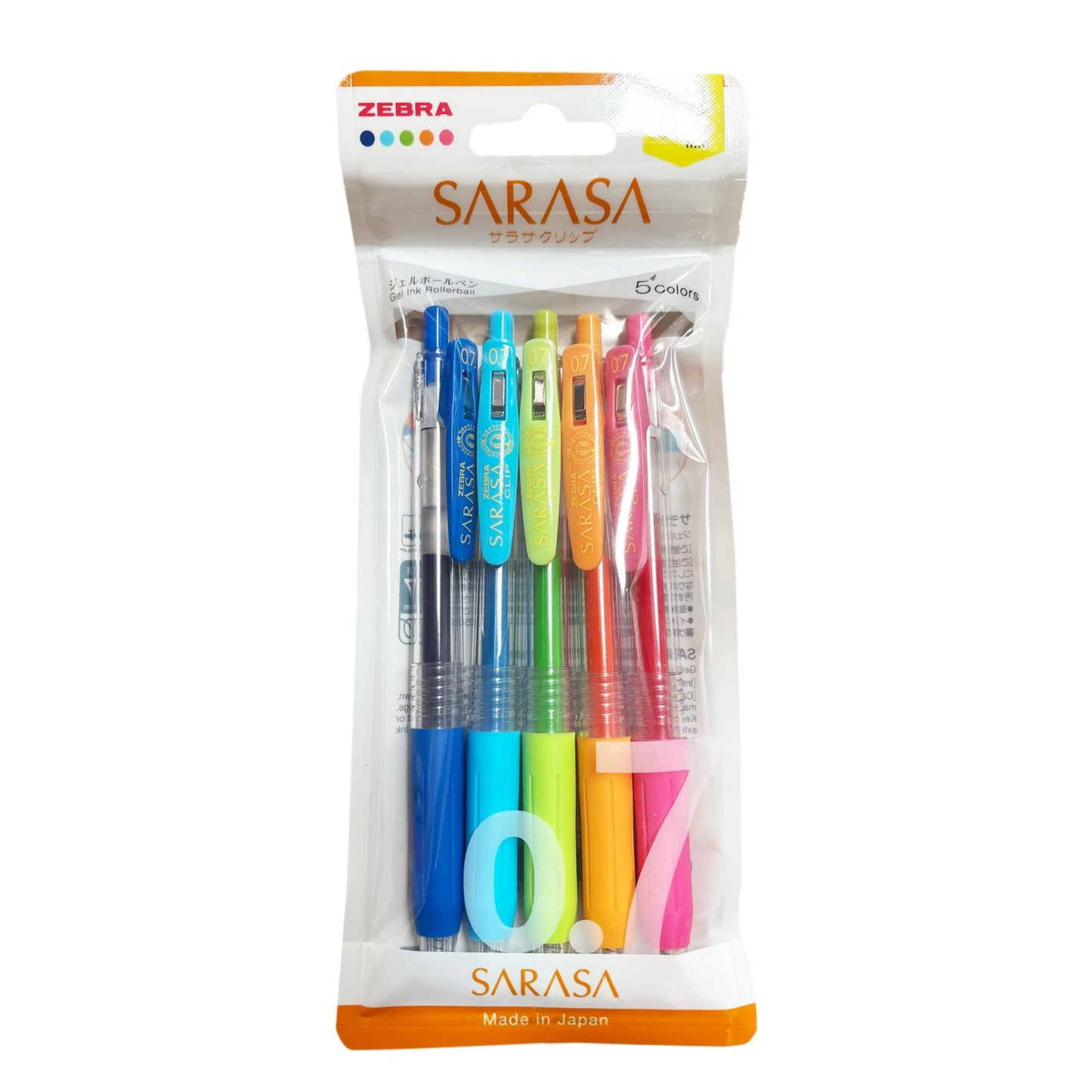 Zebra Gel Pen Plastic Fine Point Pen Home School & Office (Pack of 5 )