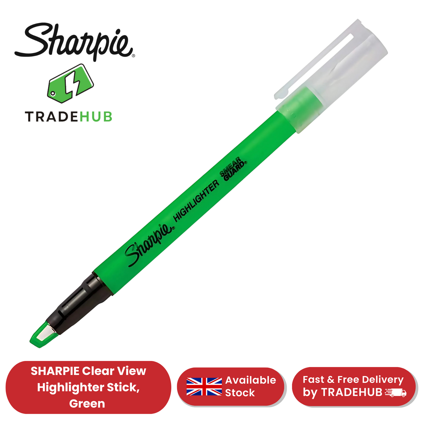 Sharpie Highlighter Clearview - Chisel Tip - Green  - Single