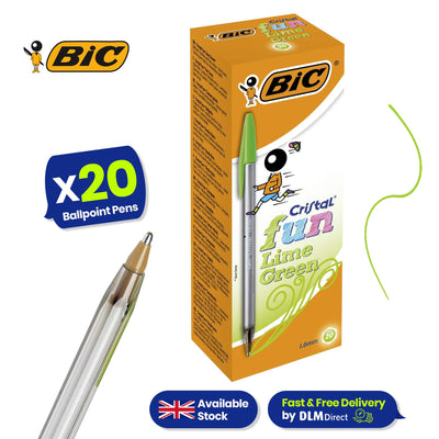 Bic Cristal Fun Ball Pen Green - Box 20