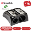Swordfish Blinc Blinc Double-Hole Zinc Pencil Sharpener, Black - Pack of 12
