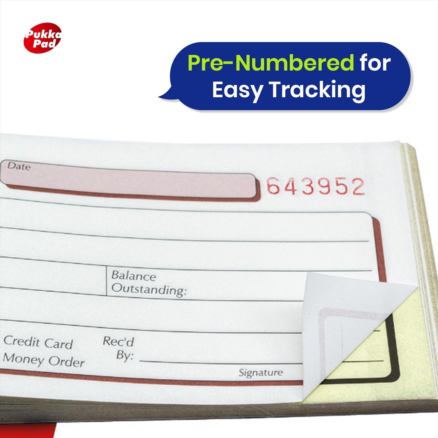 Invoice Book Hard Cover 50 NCR Duplicate Sets Sales Record Book (Pack of 5)