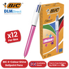 Bic 4 Colour Shine - Pink - Pack of 12