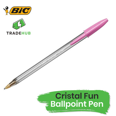 Bic Cristal Fun Ball Pen Pink - Box 20
