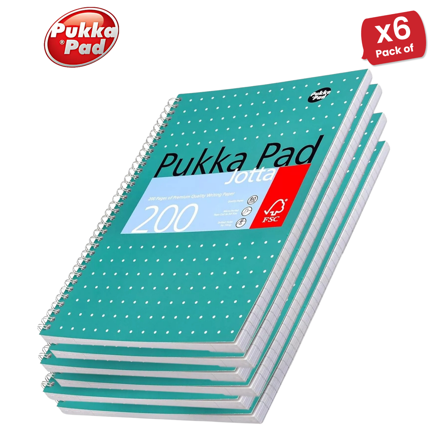 Pukka Pad A4+ Metallic Jotta Notebook, Green Wirebound, 200 Pages 80gsm