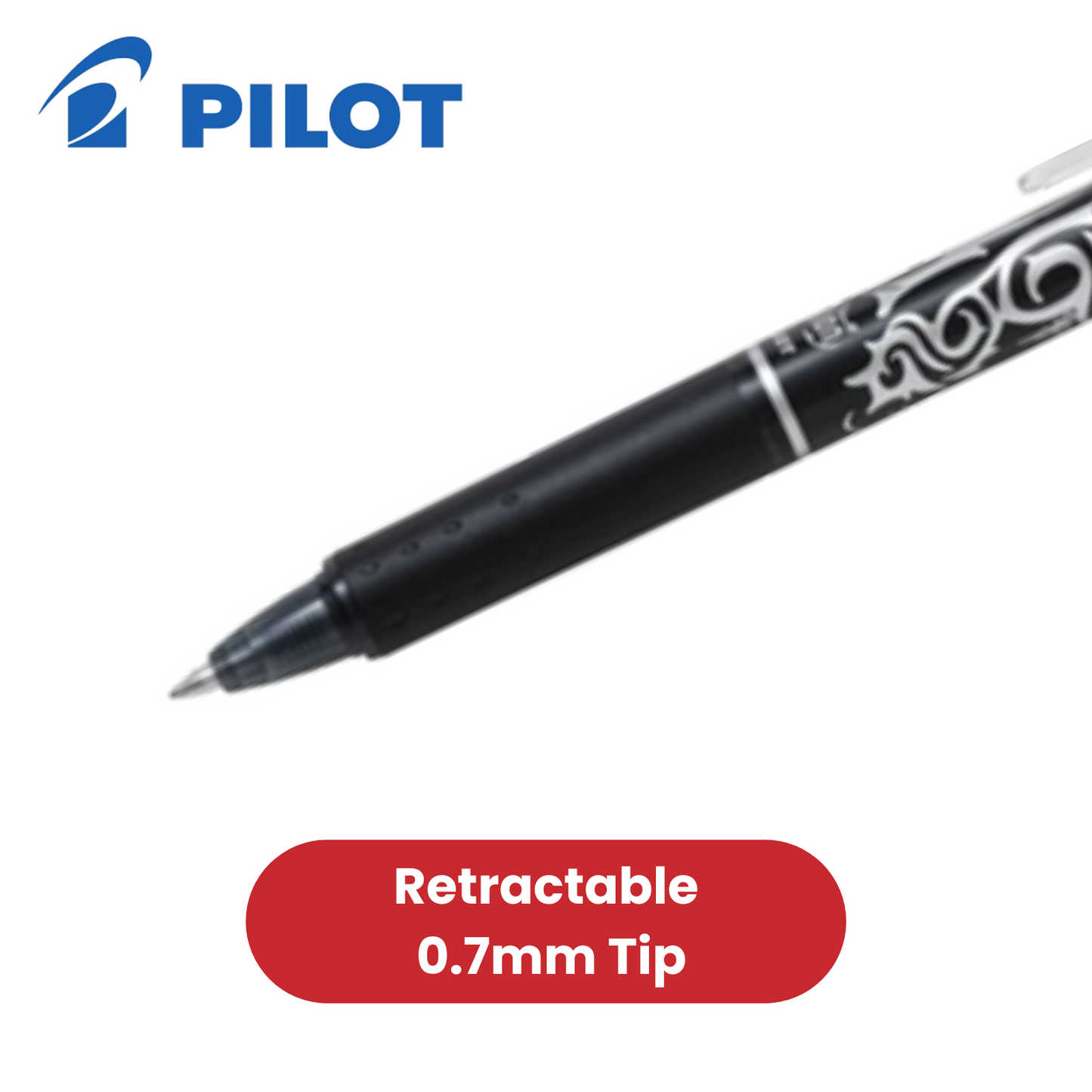 Pilot FriXion Clicker Erasable Gel Rollerball Multiple Pens 0.7mm Tip - Black