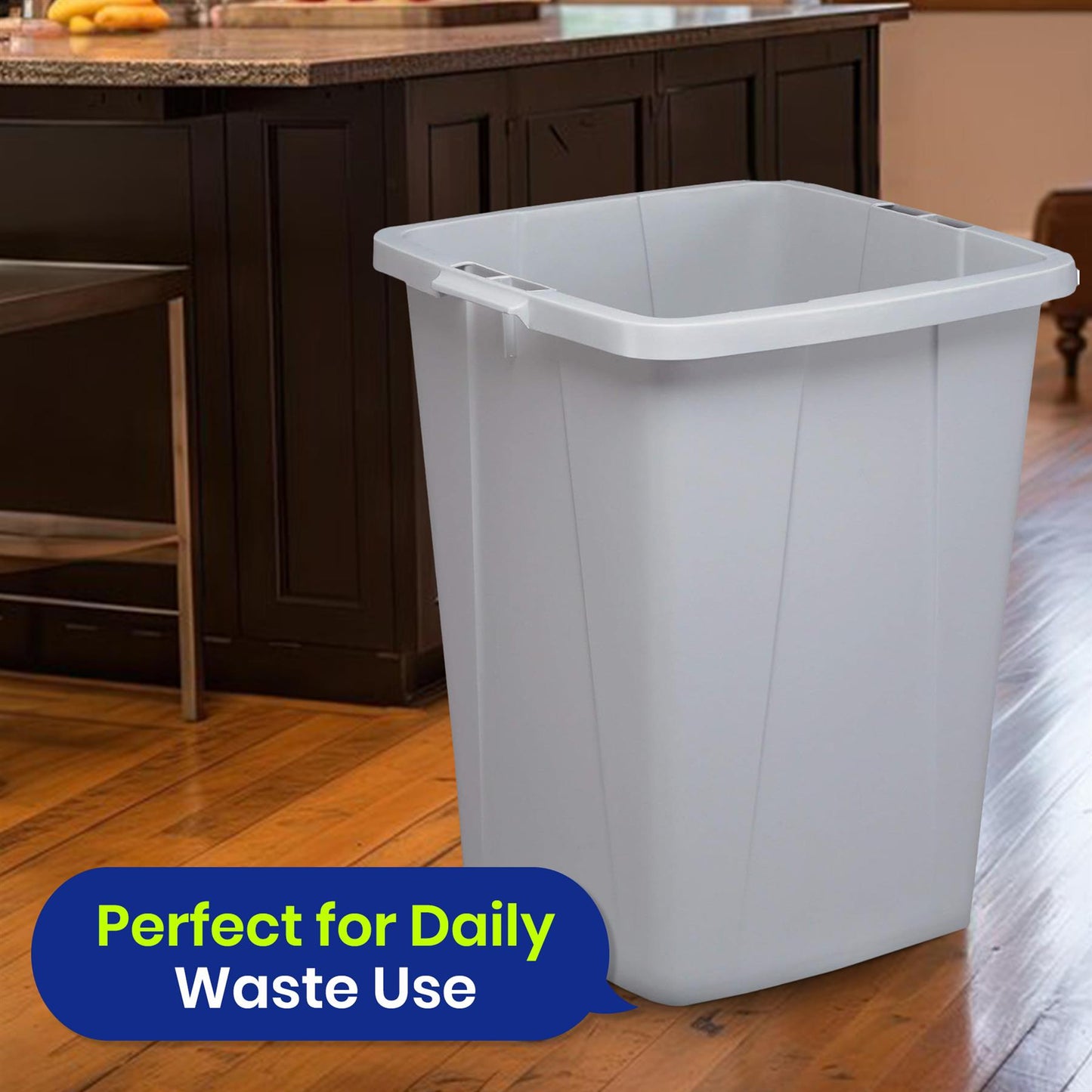 110L Bin Bags 25 Pack and 90L DURABIN Grey Waste Bin Bundle Strong Recycled Plastic Set