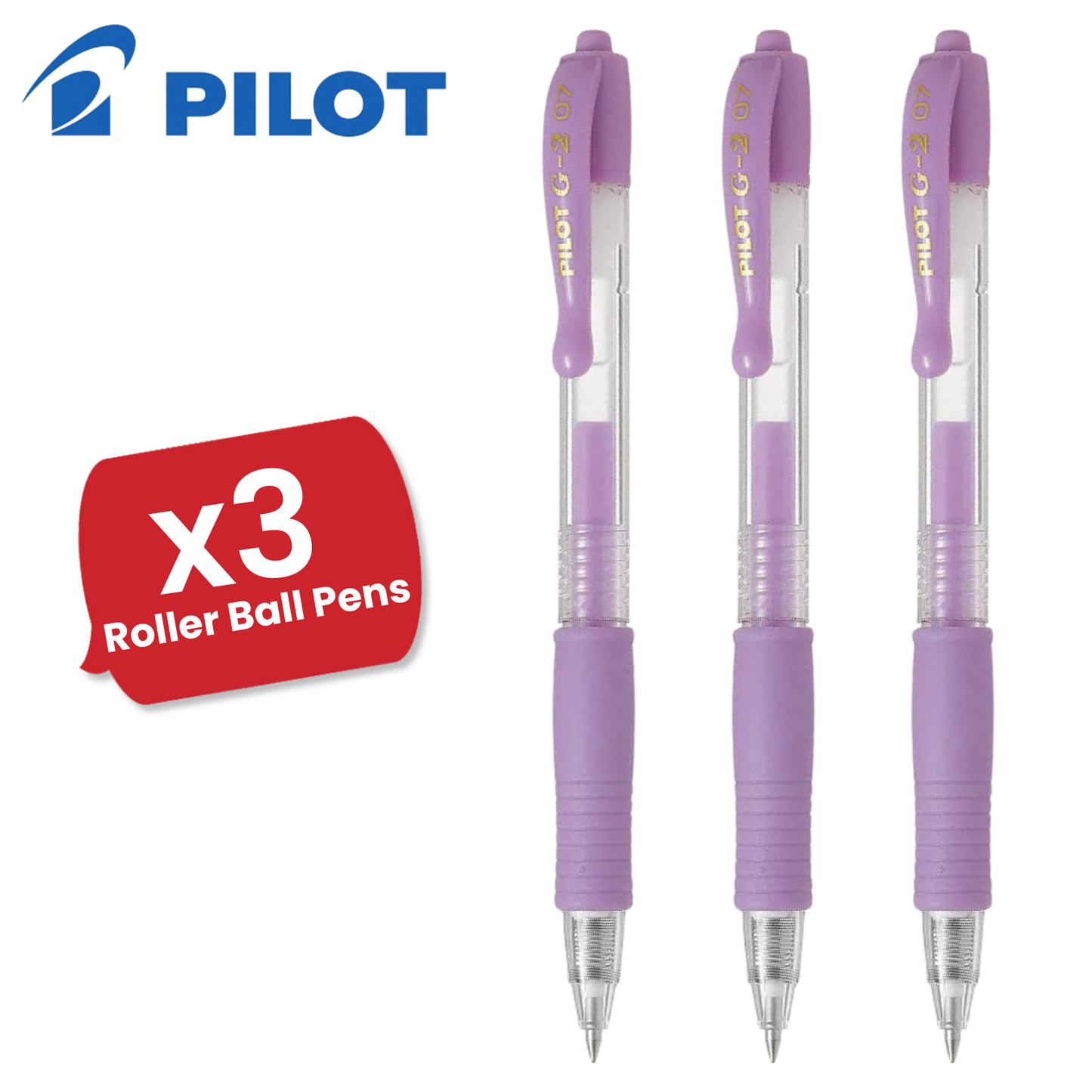 Pilot G-207 Retractable Gel Rollerball 0.7 mm Tip (Single Pen) - Pastel Violet