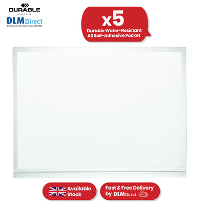 Durable Document Wallet - 5 Pcs Plastic Clear Folders, A3 Waterproof Paper Folder for Documents