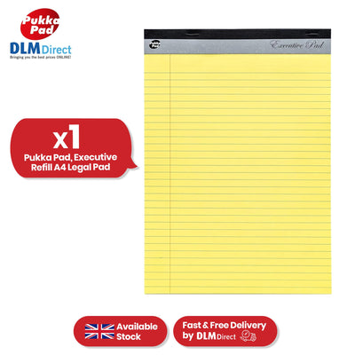 Pukka Pad A4 Refill Pads 160 Lined Pages Notepad, 80GSM Smooth Legal Notebook for Taking Notes