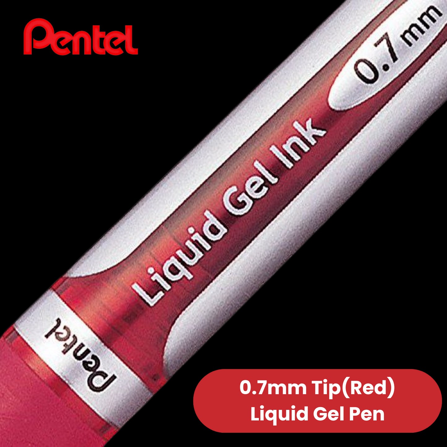 Retractable EnerGel rollerball pen ideal for everyday use. Quick drying, smooth flowing EnerGel ink, suitable for right or left-handed writers. Reduces smudging on hands and paper. Transparent barrel for easy view of remaining ink. Soft latex-free grip –