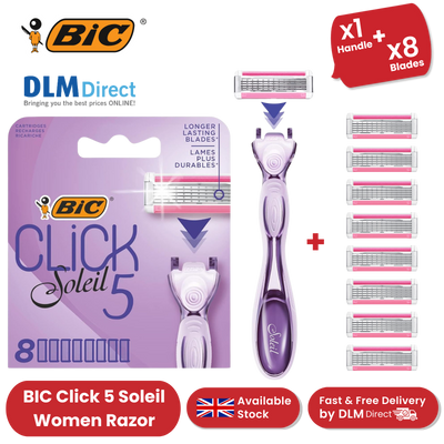 BIC Click 5 Soleil Sensitive Razor 8 Refill for Comfort Shave