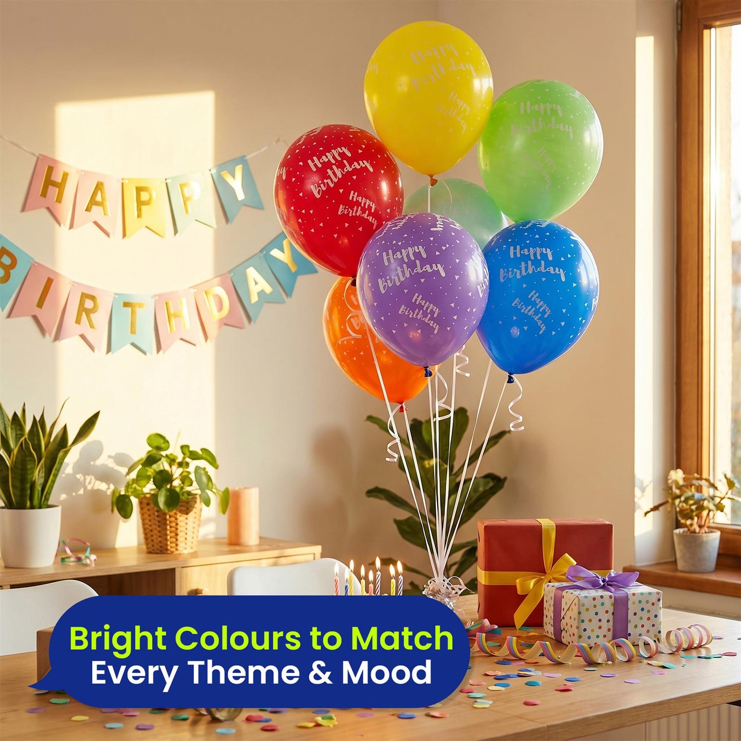 Happy Birthday Balloon - 12 Inch Assorted colour Latex Balloons, Set of 6