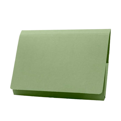 Exacompta Guildhall Full Flap Pocket Wallet, Durable 315gsm Manilla Folder Foolscap, 50 Pack (Green)