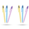 BIC 4-Colour Pastel Pens Pack of 6 Retractable Medium Points for Office School Home