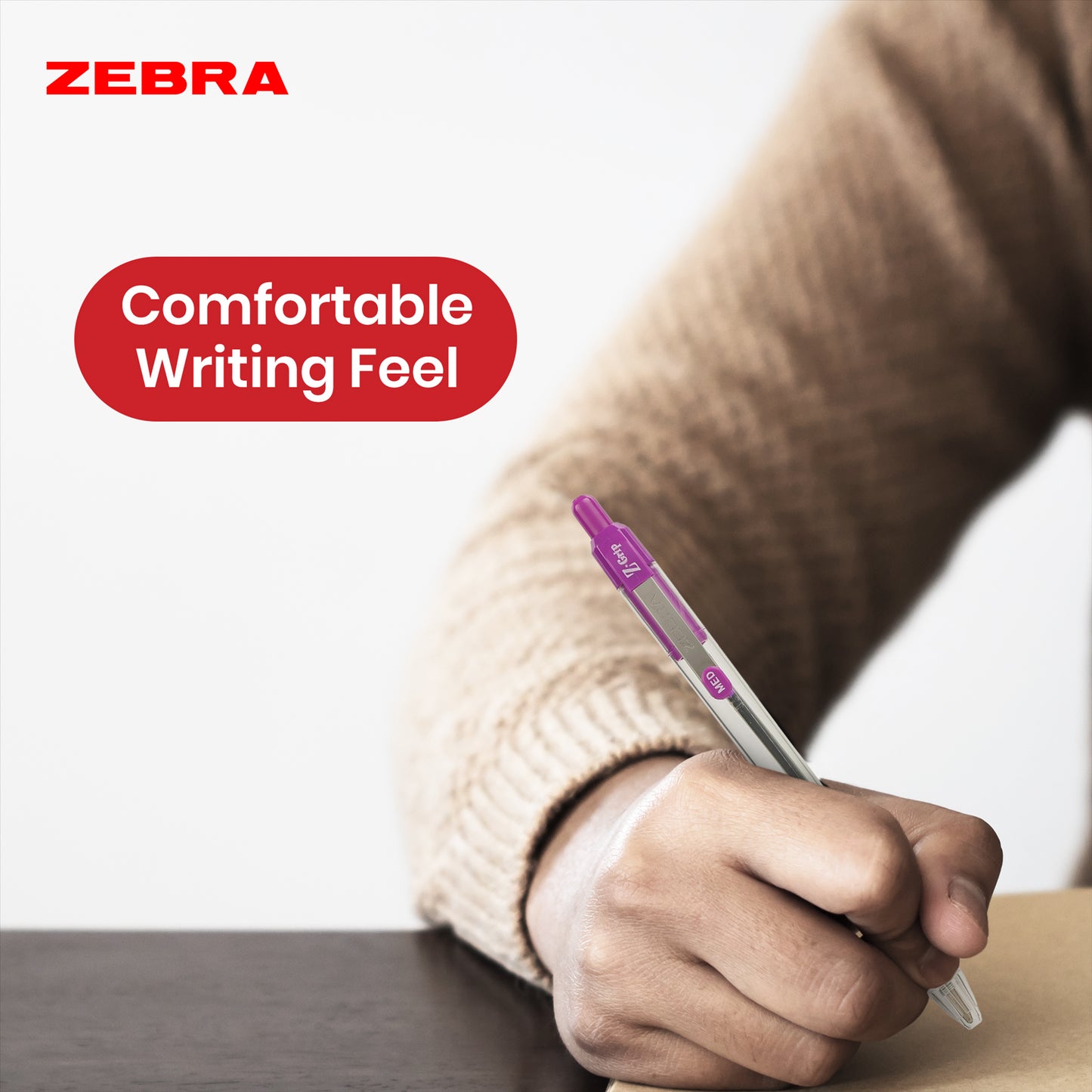 Zebra Z Grip Ballpoint Pen Plastic 1.0 mm Medium Point Retractable Pens for Notes (Pack of 12)