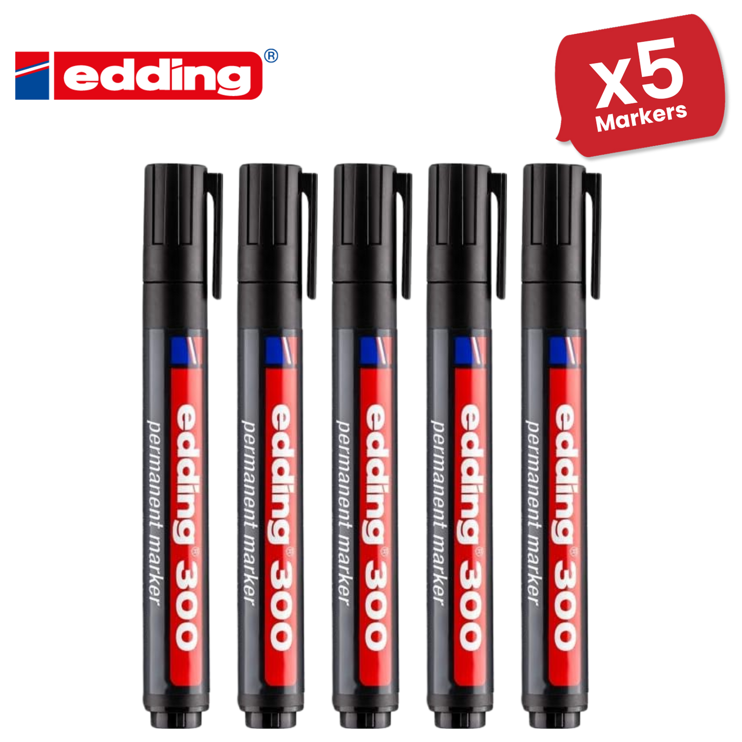 Edding 300 Permanent Marker Bullet 1.5-3mm Black - Single - 1 to 30 Packs
