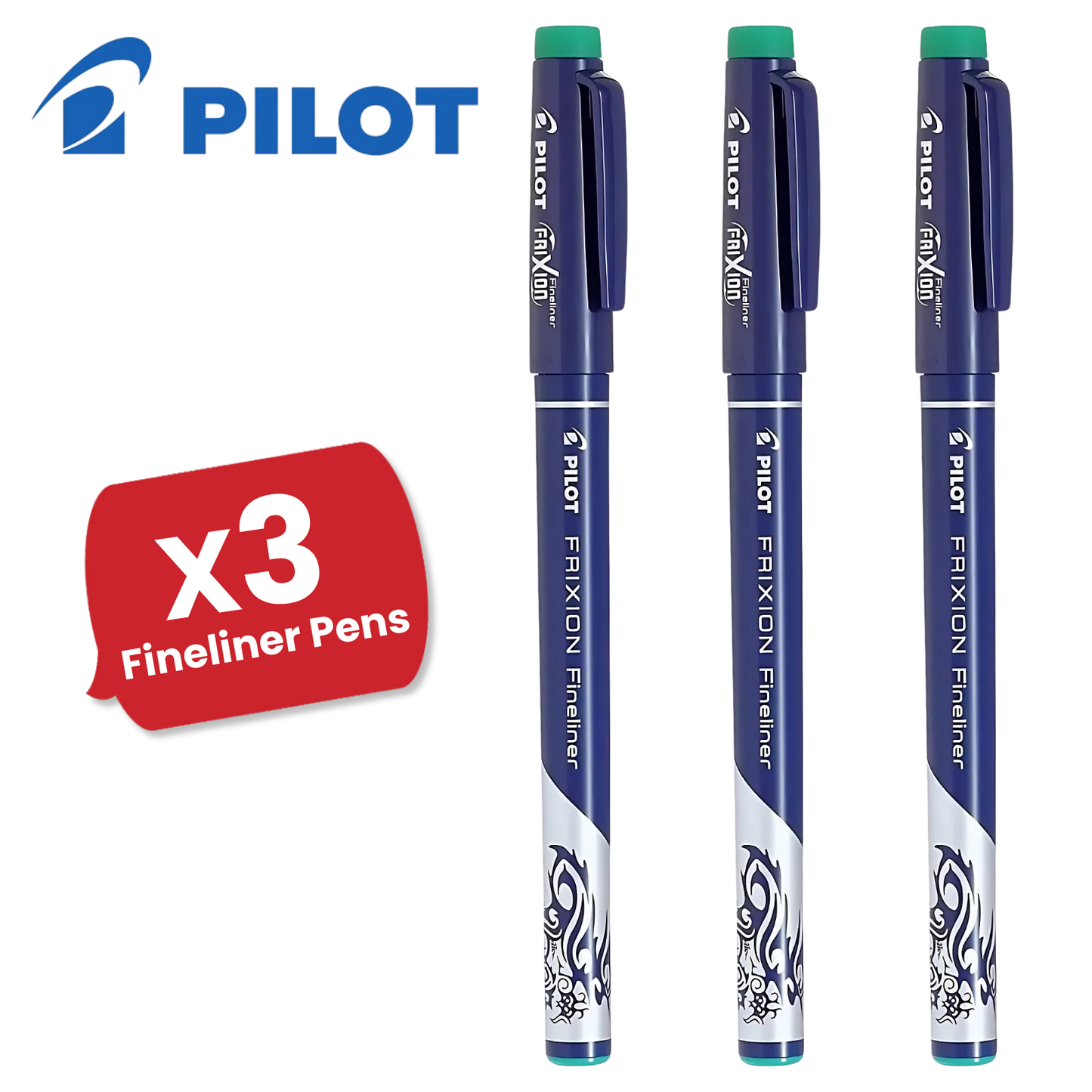 Pilot Frixion Fineliner Felt Pen Erasable Smooth Writing Multi Pens - Green