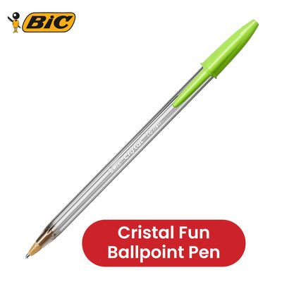 BIC Cristal Fun Ballpoint Pens Assorted Colours 1.6mm 4 Pack