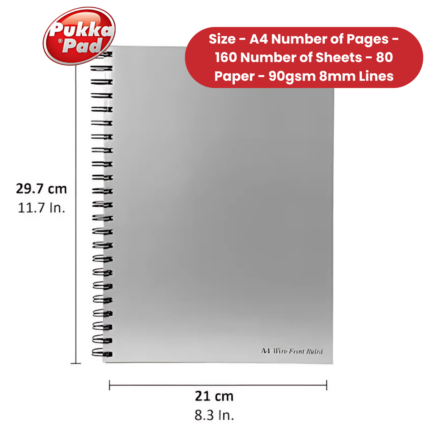 PUKKA PADS WHITE A4 WIREBOUND MANUSCRIPT BOOK 160 page 90gsm (RULED) - PACK OF 1 to 5