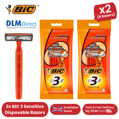 Bic 3 Sensitive Razors - 2 Packs (8 Razors)