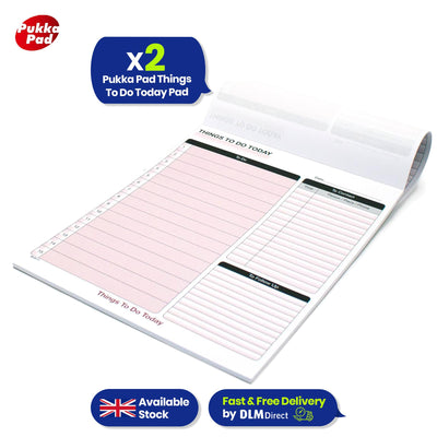 Things to Do Today Pad with Pre-Printed Sections and Hardback Cover for Planning