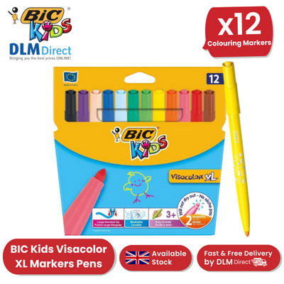 BIC Kids Visacolor XL ECOlutions Colouring Pens Assorted - Pack of 12 - 1 to 5 Packs