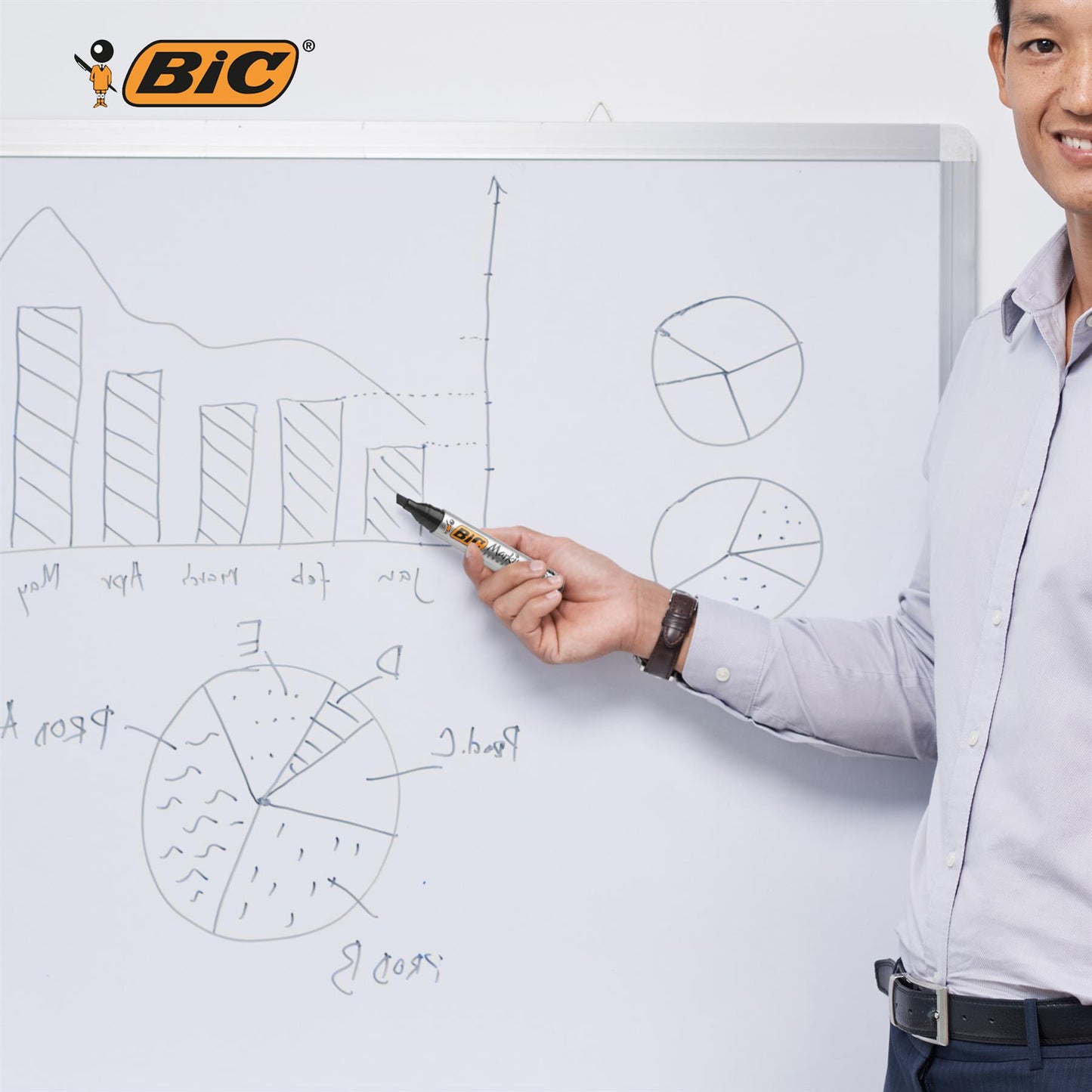 Bic 2300 Permanent Black Bullet Tip Marker - 3 Single Pens
