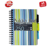 Pukka A5 Stripes Project Book, 250 Page, Lined, Single Notebook for Study & Work