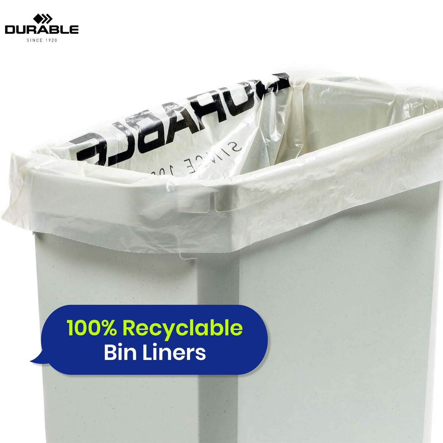 Durable 110L Bin Bags 25 Pack Recycled Plastic for Daily Use