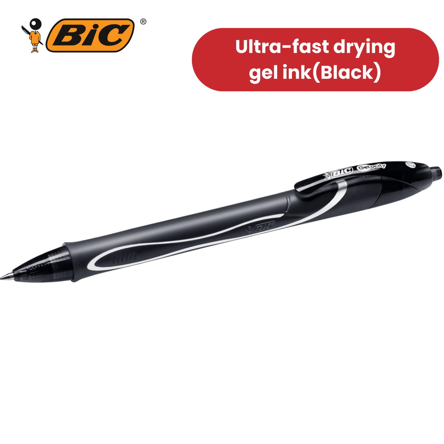 BIC Gelocity Quick Dry Gel Pens Black Ink Medium Point