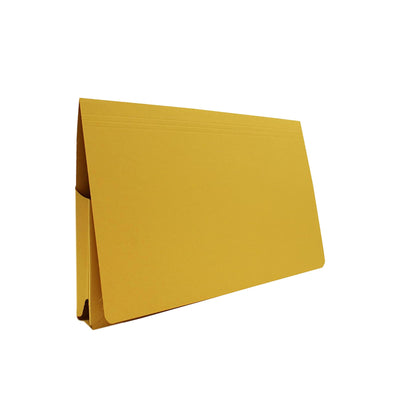 Exacompta Guildhall Full Flap Pocket Wallet – Foolscap Paper Organiser, 315gsm Document Folder(Yellow)