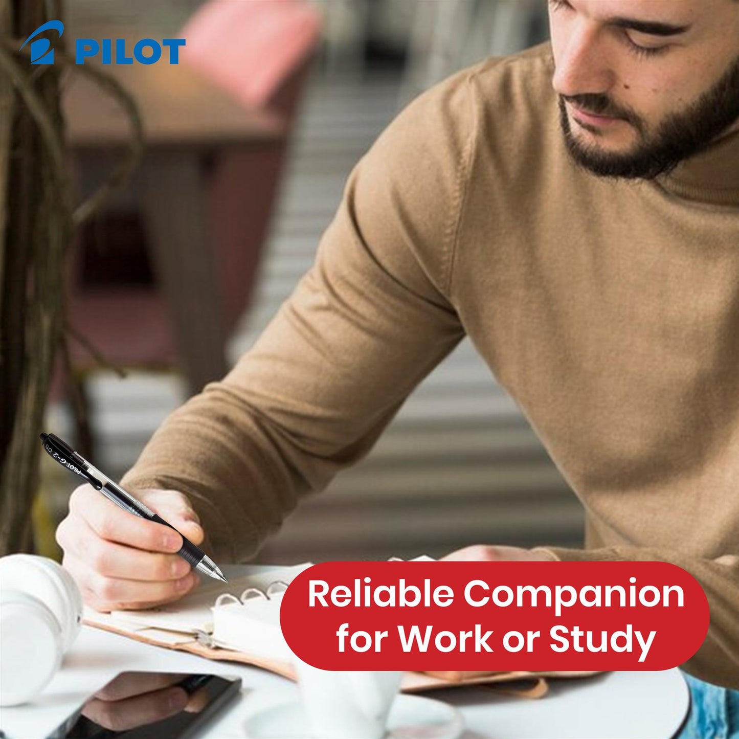 Pilot G-2 05 Rollerball Pen - 0.5mm Tip Black Ink Pen, Retractable Biro for Notes