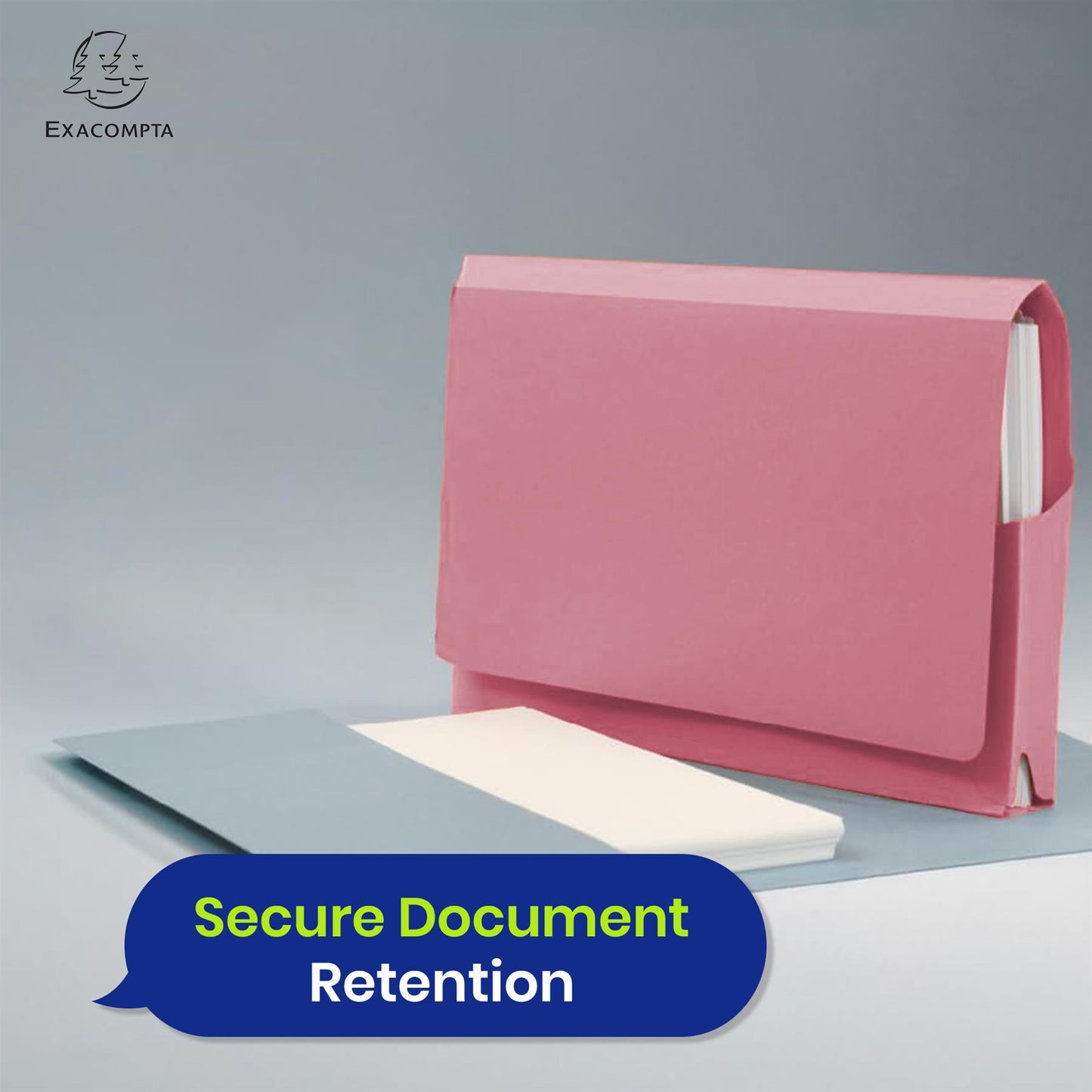 Exacompta Guildhall Pink Full Flap Pocket Wallet - Heavyweight Manilla Document Folder, Pack of 25