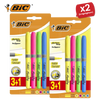 BIC Briteliner Grip Highlighters - Yellow/Blue/Green/Pink (Pack of 4)