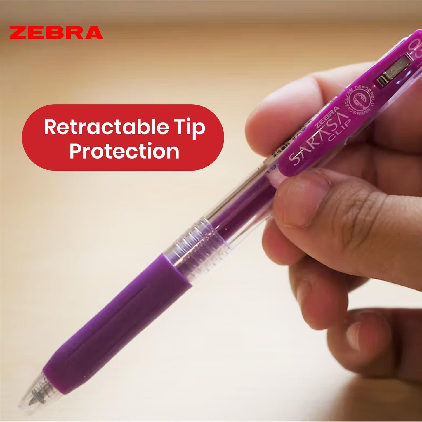 Ballpoint Fine Point Sarasa Clip Purple  Gel Ink Biro Retractable Pen for Home Office