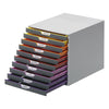 Durable VARICOLOR 10 Drawer Unit, Desktop Drawer Set with 10 Colour Coded Draws, Ideal for Storing Documents and Paper Work