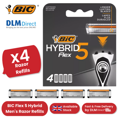 BIC Flex 5 Hybrid Men's Razor Refills  - Box of 4 Cartridges