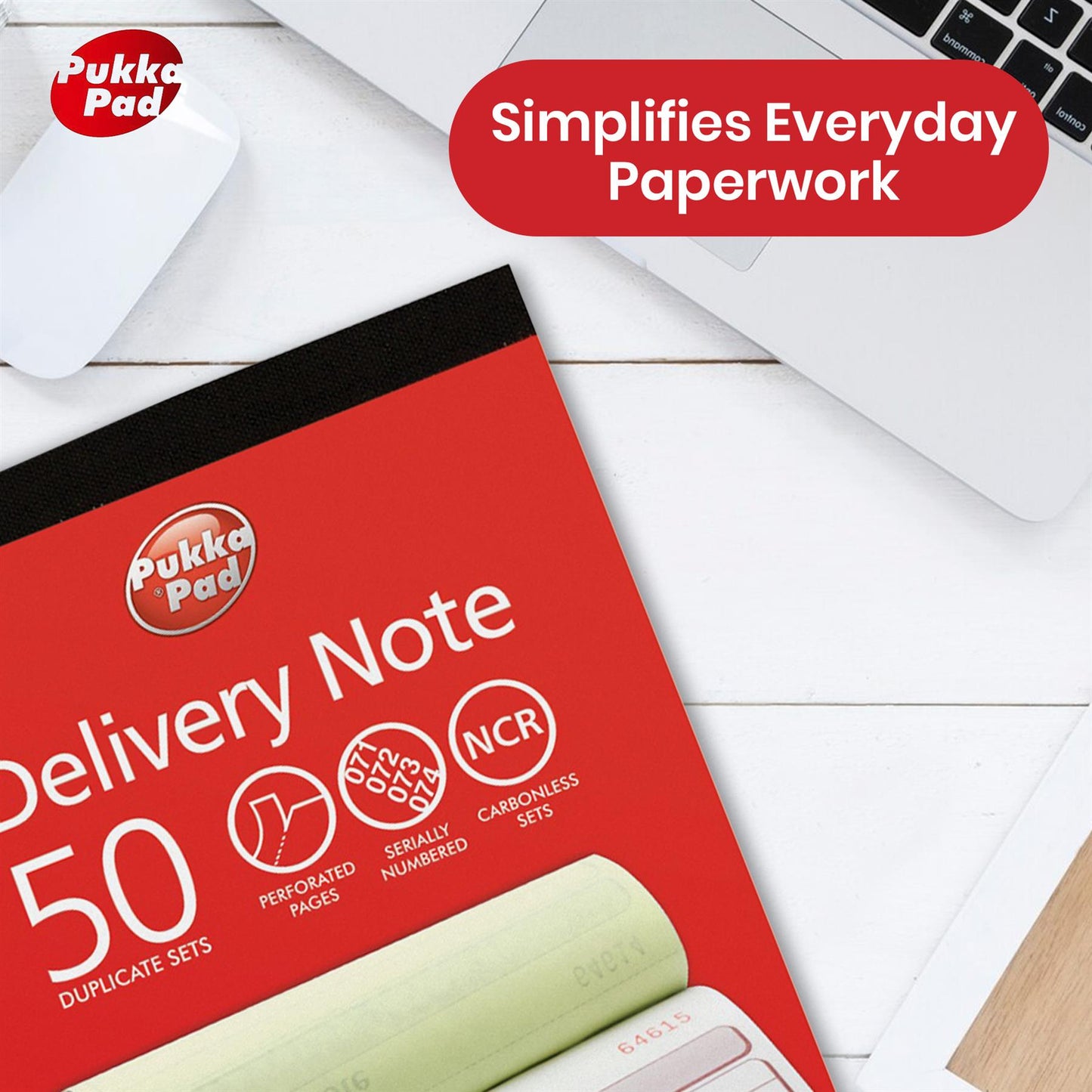 Pukka Pad Duplicate Invoice Book - Carbonless Tear-Off Receipt Note Pad for Order Tracking