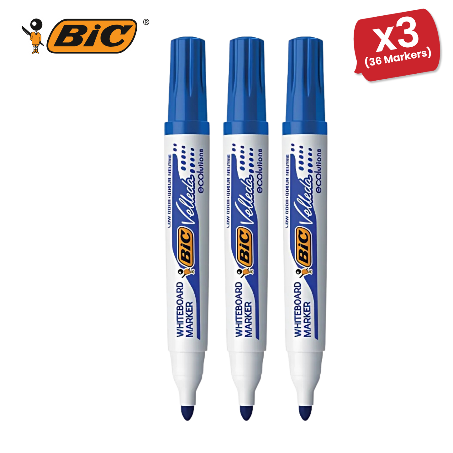 BIC Velleda 1751 ECOlutions Whiteboard Markers Green - Box of 12 BIC VELLEDA MARKER 1701 BLUE - PACK OF 12