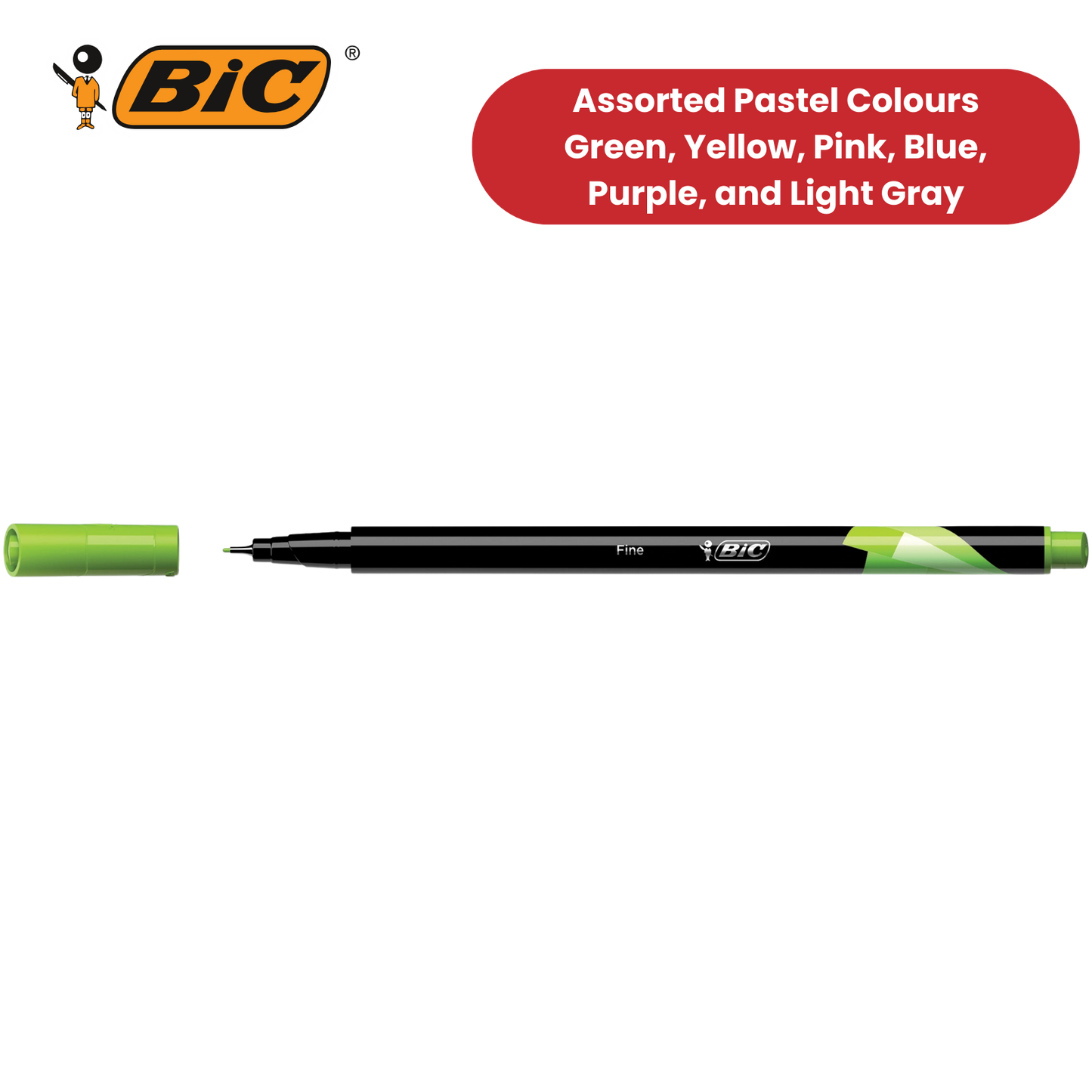 BiC Intensity Fine Felt Tip Pens, Pack of 6